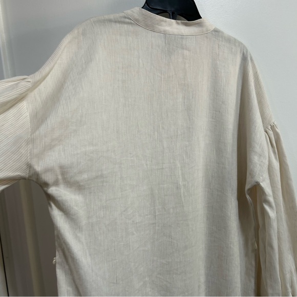 NWT Alex Marie Benson Linen Banded Button Long Slv Striped Dress Size 6 - Picture 5 of 13